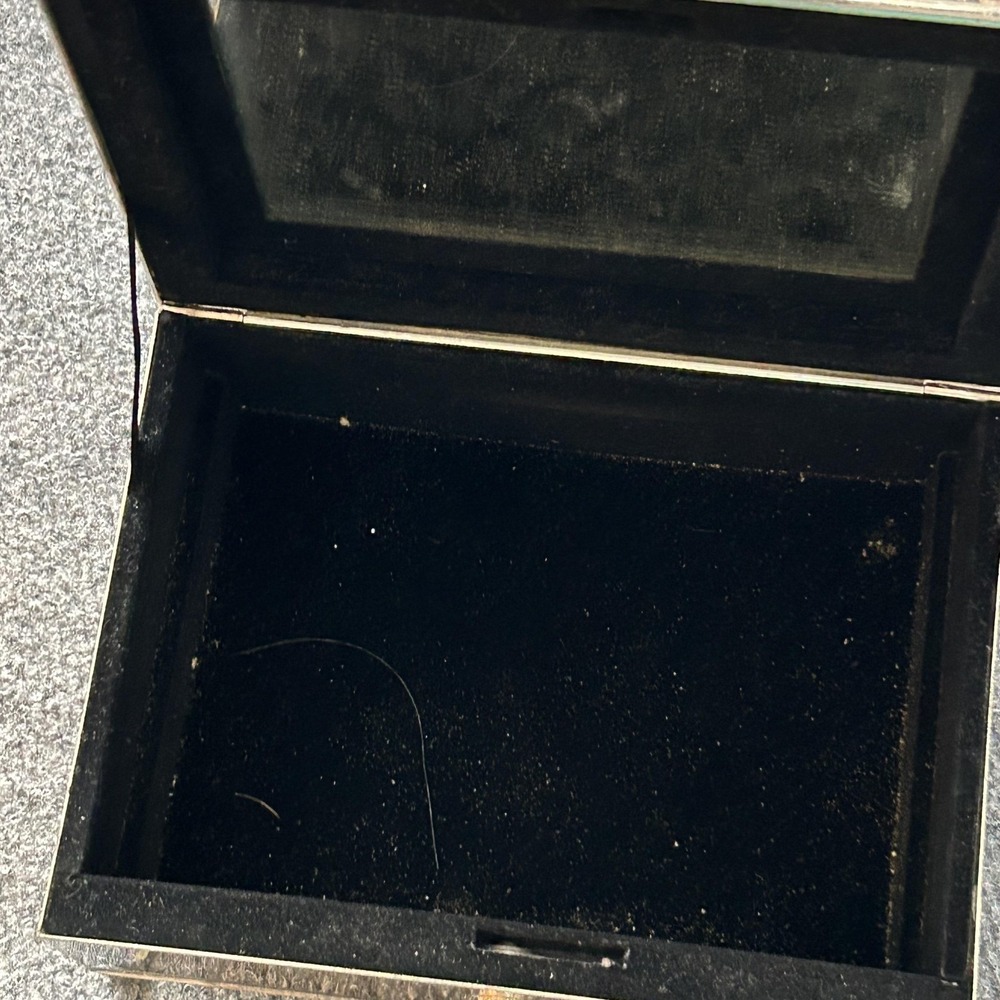 Pottery Barn Jewelry Box‎ Silver Mirror Domed Lid 10 X 10 Lock Key Velvet Lined - Picture 5 of 13
